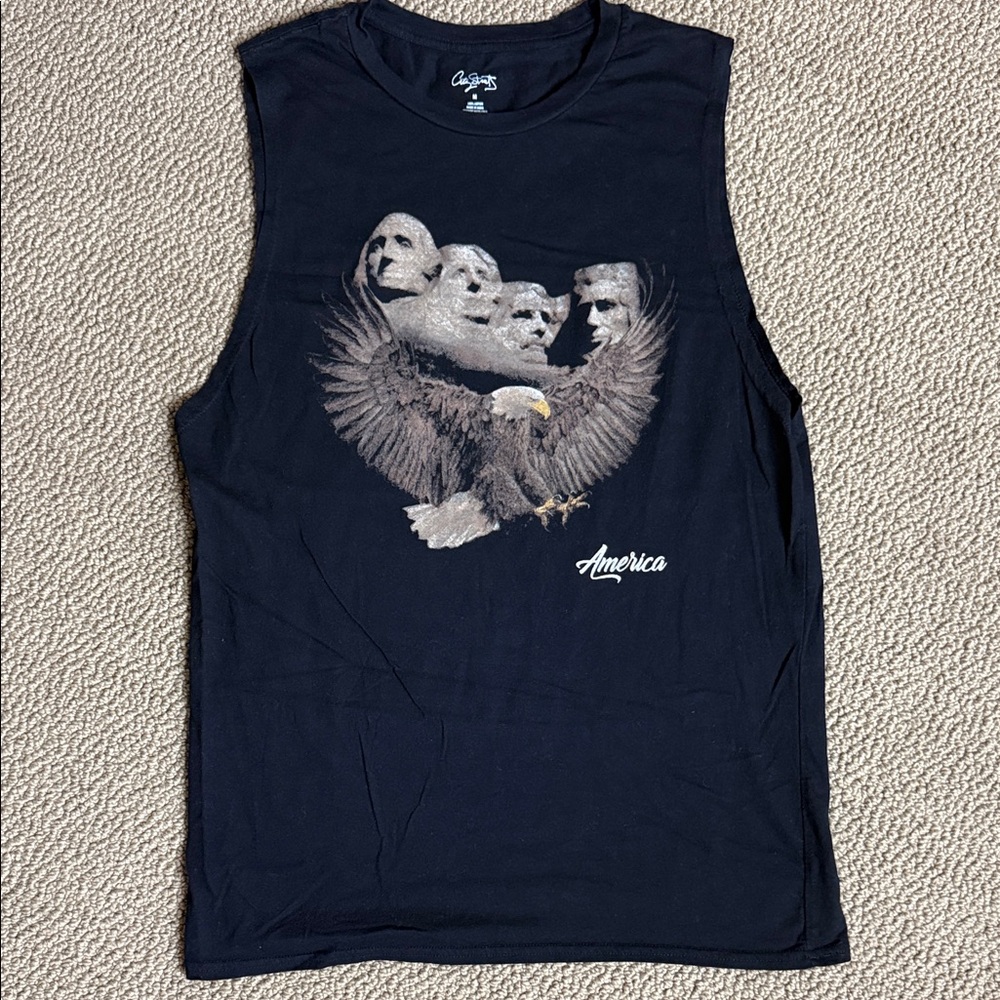 City Streets America Black Cotton muscle Tee